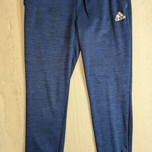 Adidas Sweatpants Mens L Blue Squad Pants Zip Leg Soccer Joggers Climalite Track